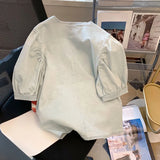 Chemisiers pour femmes, style vintage français, col en V avec nœud, manches bouffantes, coupe ample.