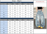 GETADME Trashy Y2K 2000S Dirty Washed Distressed Blue Baggy Jeans Pants For Women Clothing Wide Leg Vintage Gothic Lady Denim Trousers