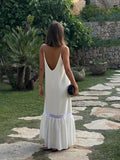 GETADME Women Elegant White Slim Pleated Long Dresses 2025 Spring New Square Neck Sleeveless High Waist Dress Fashion Female Party Robes