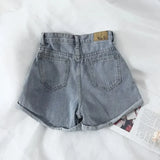GETADME PTKPCC New Summer Korean Retro High-waist Loose  Jeans Shorts Women Versatile Edge Casual Hot Pants Women Clothing Jeans PTKPCC
