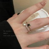 GETADME Vintage Goth Thorny Rose Couple Rings For Men Women Charm Irregularity Opening Stainless Steel Punk Finger Ring Jewelry Y2k Gift