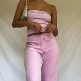 GETADME Y2k tank top retro street style Gothic summer slim fit women's top Spicy girl with one shoulder slimming and sexy