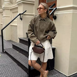 GETADME Women's 2025 new Jackets Autumn Fashion Loose Bat Sleeves Elegant Women's Jackets Chic Street Youth Autumn Long Sleeves Coats