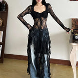 GETADME 가을 겨울 신상품 여성복 섹시 퓨어 러스트 레이스 스플라이싱 디자인 홀로우 스퀘어 칼라 펑거스 탑