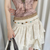 GETADME Bohemian Ethnic Hand-Woven Waist Rope For Women Minority Design Sense Bead Belt With Skirt Jeans Belt