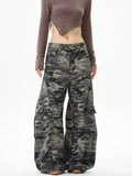 GETADME 2025 Trashy Y2K Streetwear Camouflage Baggy Cargo Jeans Pants For Women 90S Vintage Clothing Wide Leg Underwear Lady Trousers