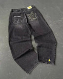 GETADME American Y2K 2025 New Baggy Wide Leg Black Jeans Overszied Women Street Casual Joker Denim Pants Couple Jeans Vintage Streetwear