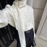 GETADME Satin Scarf Neck Polka Dot Printing Women Blouse Fashion Full Sleeve Loose Basic Shirt Lady Autumn New Highstreet Commute Wear