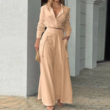 GETADME Elegant Fashion Women's Trousers Suits High Waist Wide Leg Pockets Pants V Neck Long Sleeve T-Shirts Solid Two Piece Sets