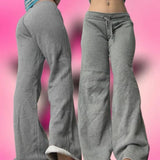 GETADME 2000s American retro letter print casual trousers versatile hot girl style high street Harajuku style women's casual trousers