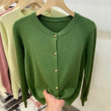 GETADME Autumn Winter Long Sleeve Sweaters Women Cardigans O-Neck Knitted Women Sweater Women Tops Knitwear Clothing Fashion JJ01
