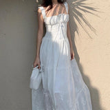GETADME Temperament Sexy Backless Maxi Dress Hollow Out Mesh Ruched Halter Long Dresses Elegant Women Summer For 2025 Vestidos