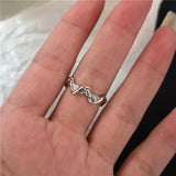 GETADME 고스 펑크 레트로 레드 크리스탈 러브 하트 크로스 기하학 불규칙 오픈 링 세트 Y2K 할로윈 액세서리 여성용 K팝 주얼리