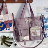 GETADME Nylon Waterproof Canvas Women Handbags Shoulder Bag Japanese Ladies Messenger Bag Student School Crossbody Bags for Girl Satchel