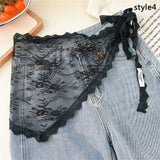 GETADME Y2K Mini Skirts Women Harajuku Aesthetic White Tulle Bandage Skirt Japanese Vintage Lolita Lace Trim Miniskirt Matching Pants