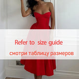 GETADME Suninheart Women Red Strapless Dress Sexy 2025 New Arrivals Midi Casual Holiday Birthday Party Dresses Female