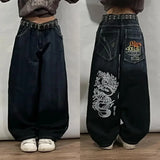GETADME American Y2K Fashion Trend Loose Straight Jeans Women Street Hip Hop Vintage Joker Oversized Wide-leg Pants Unisex Mopping Jeans
