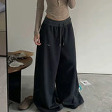 GETADME Y2K Vintage Baggy Sweatpants Women Autumn New Korean Loose Wide Leg Pants Streetwear Casual Zipper Fly Female Trousers 2025 New