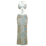 GETADME Sexy Hottie V Neck Sleeveless Backless Slim Dress Fashion Laced Up Beach Maxi Dress 2025 New Summer Beach Cover Up Dresses