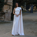 Getadme Sexy Satin Ribbon Party Dress Women Elegant Halter Backless Off Shoulder Sleeveless Female Dresses 2025 Summer Solid Robe Gown