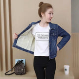 GETADME 2025 Autumn Winter Fleece Denim Jacket Women Big Fur Collar Short Coat Thicken Velvet Liner Warm Tops Lady Jean Coat Outerwear