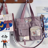 GETADME Nylon Waterproof Canvas Women Handbags Shoulder Bag Japanese Ladies Messenger Bag Student School Crossbody Bags for Girl Satchel