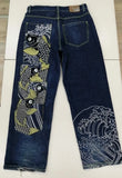 GETADME Harajuku Japanese Retro Selvedge Jeans Man Y2K High-end Brand Natural Indigo Dip Dyeing Harajuku Mopping Pants