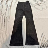 GETADME American Retro Heavy Industry High Street Coated Micro-Flared Jeans For Men And Women Black Gothic Vintage Casual Loose Jeans