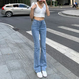 Getadme-Women Spring Outfits Flare Jeans High Waist Flt Skinny Jean Femee Pants Hot Elastic Fashion Korean Y2K Denim Pant Trousers 4 Color