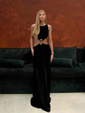 GETADME Weird Puss Waistless Chic Dress Women  Metal Trim Sleeveless O-Neck Skinny Elegant Summer Hipster Prom Party Vacation Vestidos