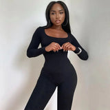 GETADME Dulzura Women 2025 Autumn Winter Long Sleeve Bodycon Streetwear Jumpsuit Overall One Piece Outfit Wholesale Items for Business