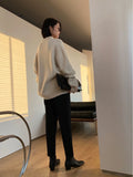 Getadme-Autumn and winter new round neck 100% pure cashmere sweater pullover women's thick loose knitting