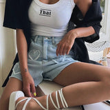 GETADME Korean Summer Y2K High Waist Jorts LOVE Heart Shaped Pattern Women's Denim Shorts Casual Jeans Chic Straight Washed Hot Pants