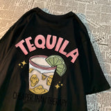 GETADME Tequila Is Cheaper Than Therapy Woman's Tops Simple Casual Clothing Creative Round Neck T-shirts Fashion Summer Woman Clothing