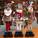 GETADME 3PCS Christmas Decorative Christmas Dolls Reindeer Snowman Santa Claus Standing Doll New Year Ornament Christmas Merry Christmas