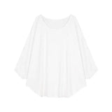 GETADME Solid Oversized T-shirt for Women's Casual Loose Tops Fashion Bat Sleeves Simple Sexy Off Shoulder Korean Baggy T shirts Autumn