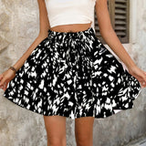 GETADME Women's Bohemian shorts high waist drawstring loose shorts lightweight comfortable beach shorts print wide leg short pants