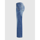 GETADME Fashion Casual Washed Wide Leg Jeans for Woman Y2k Clothes Stretchy Comfort Vintage Denim Trousers Fashion Casual