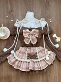 GETADME 2025 Japanese Style Kawaii Clothing 3 Piece Skirts Set Women Bodycon Slim Even Party Clothing Autumn Lolita Suits Y2k Crop Tops