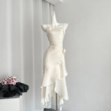GETADME 2025 Summer Women French Vintage Dress Spaghetti Strap Frocks One-Piece Evening Party Shoujo Gyaru Wedding Prom Gown Robe New