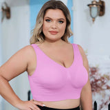 와이어 없는 셰이핑 및 리프팅 기능으로 흘러내림과 처짐을 방지하는 GETADME 여성용 플러스 사이즈 브라 - 탈부착 가능한 패드