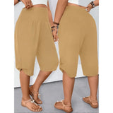 GETADME Plus Size 1XL-5XL Women's Fashionable Casual Solid Color Button Commuting Versatile Straight Leg Pants