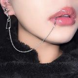 Getadme-1PC Boucle d'oreille à maillons en acier inoxydable, anneau de lèvre articulé, faux piercing, pince à lèvre, style anime Nana, bijou punk, piercing corporel