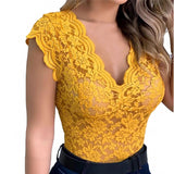 GETADME Women Tops Summer Sexy Lace Crochet Cardigan Casual Solid Color Trend Lace Hollow Out Top For Ladies