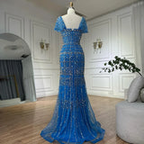 GETADME Serene Hill 2025 Arabic White Mermaid  Short  Beaded Long Evening Dresses Gowns For Occasion Customized