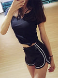 GETADME New Women Shorts Summer Silk Slim Beach Casual White Egde Shorts Hot