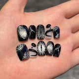 GETADME 10Pcs Short Sweet and Cool Handmade Press On Nails Full Cover Design Round Head Fake Nail Artificial Manicure Wearable Nail Tips
