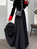 Getadme Women Skirts Spring Pleated Floor Length Solid Simple Classic Graceful Popular Newly Young Stylish Cool Korean Style Hot Sale