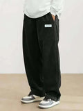 GETADME Men's corduroy loose European size hanging multi-functional casual straight leg pants, suitable for daily travel