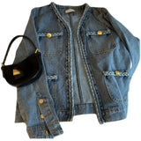 GETADME 가을 미국 데님 고품질 코튼 레트로 스타일 여성용 스트레이트 튜브 데님 탑 재킷 레이어드 패션 루즈 데님 재킷